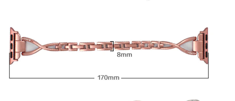 Correa X-Type de Acero Inoxidable con Diamantes para Apple Watch