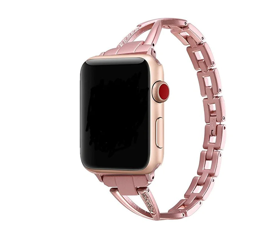 Correa X-Type de Acero Inoxidable con Diamantes para Apple Watch