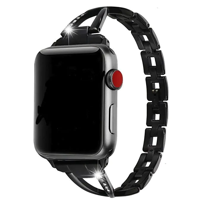Correa X-Type de Acero Inoxidable con Diamantes para Apple Watch
