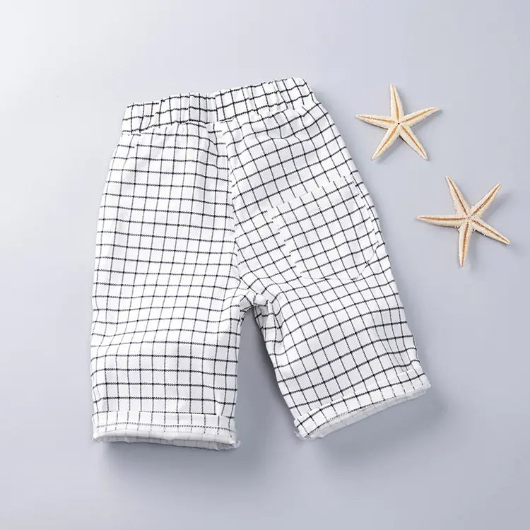 Pantalones Cortos a Cuadros para Niños, Pantalones Casuales de Verano para Niños