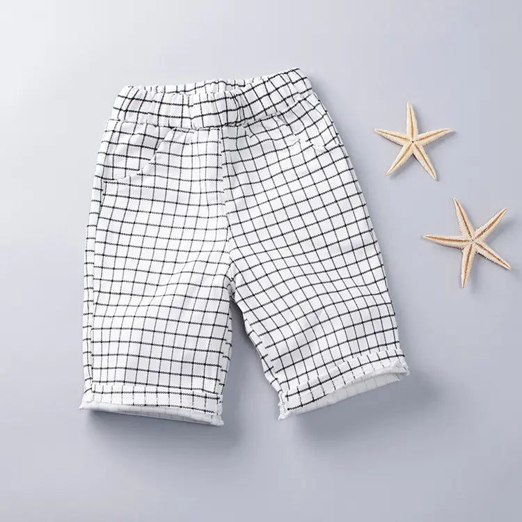 Pantalones Cortos a Cuadros para Niños, Pantalones Casuales de Verano para Niños