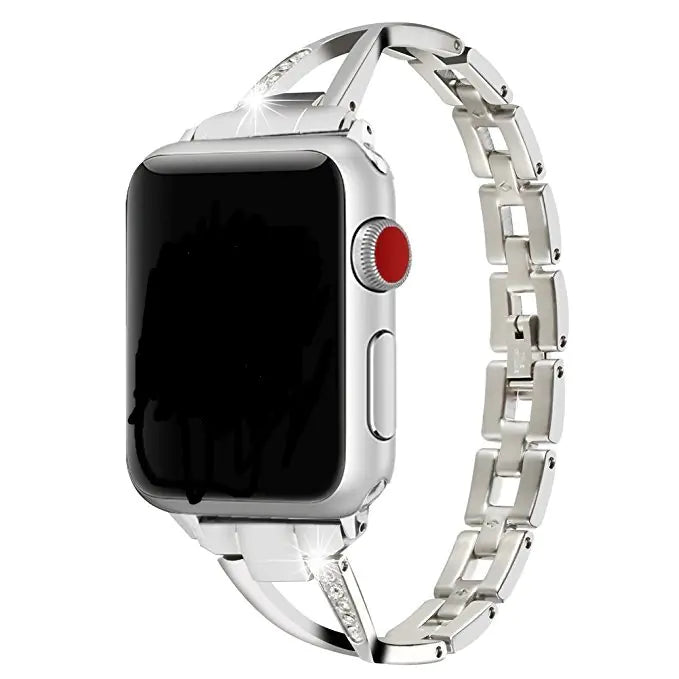 Correa X-Type de Acero Inoxidable con Diamantes para Apple Watch