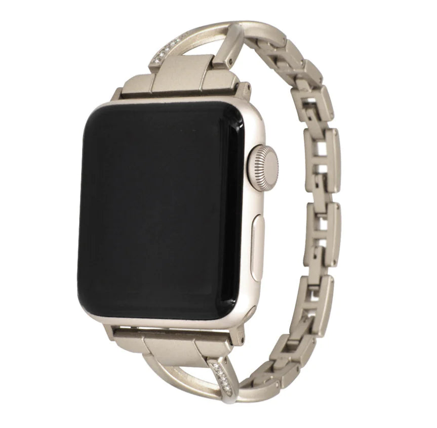 Correa X-Type de Acero Inoxidable con Diamantes para Apple Watch